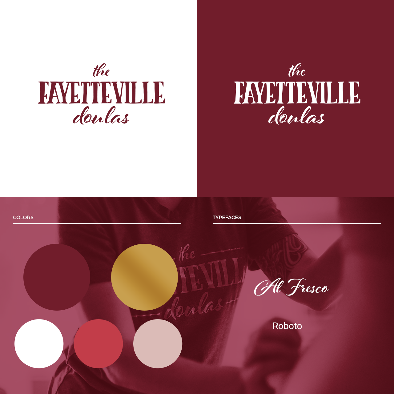 The Fayetteville Doulas branding layout