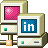 networked computers icon with LinkedIn logo